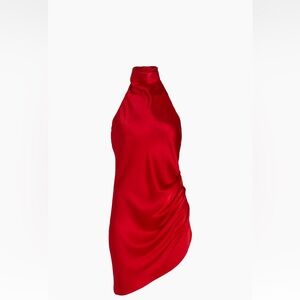 NEW WITH TAGS Amanda Uprichard Mini Satin Samba XL Red Dress
